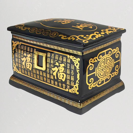 【艺德春】钢化瓷高档寿盒福满堂景德镇瓷骨灰盒 商品图1