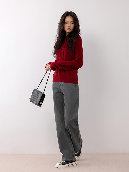 COCO ZONE 99棉复古水洗牛仔裤百搭休闲直筒裤CC2C2272 商品图6