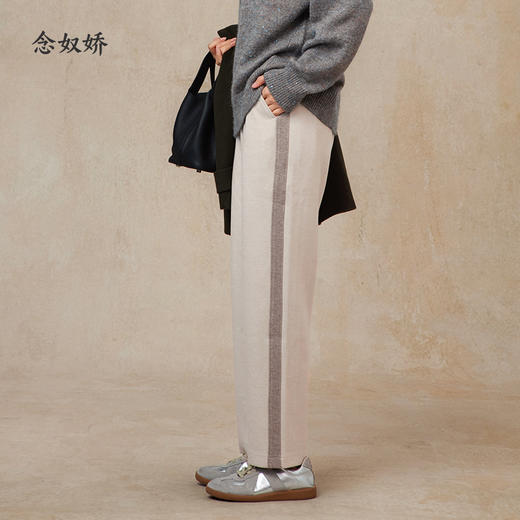 【商场同款】CNT5991 “ 暖暖通勤裤 ”  混色花纱拉绒面料 舒适柔软 侧拼条设计显腿直 商品图4