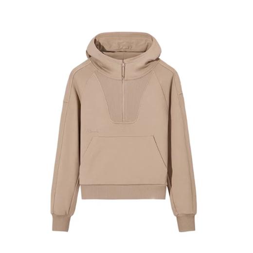 安踏连帽卫衣女2025冬新款休闲纯色加绒保暖运动上衣162547708N 商品图0