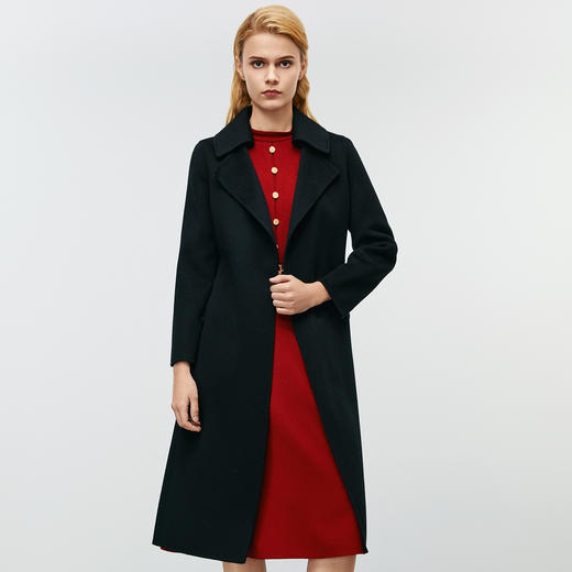 EITIE爱特爱冬新款气质翻领收腰显瘦高级感毛呢大衣8014710 商品图6
