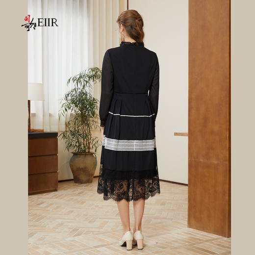 司歌修身蕾丝长袖连衣裙中长裙A921171X 商品图3