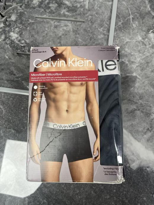 瑕疵Calvin Klein/CK 男士微纤维排汗柔软弹力透气平角裤内裤四条装 商品图1