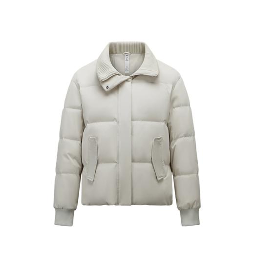 安踏短款羽绒服女针织拼接翻领鸭绒棉服162547914 商品图1