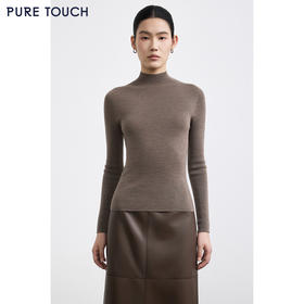 商场同款PURE TOUCH女装25秋冬半高领羊毛打底衫弹力修身针织衫