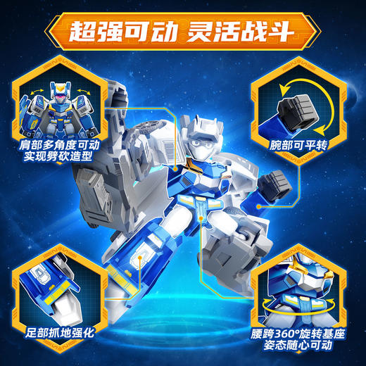 【新品】森宝积木人炫卡斗士天尘级第二弹玩具炫蓝闪电变形机器人盲盒 商品图1