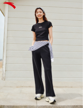 【关晓彤同款】安踏长裤女2025秋季新款运动宽松阔腿裤162537309