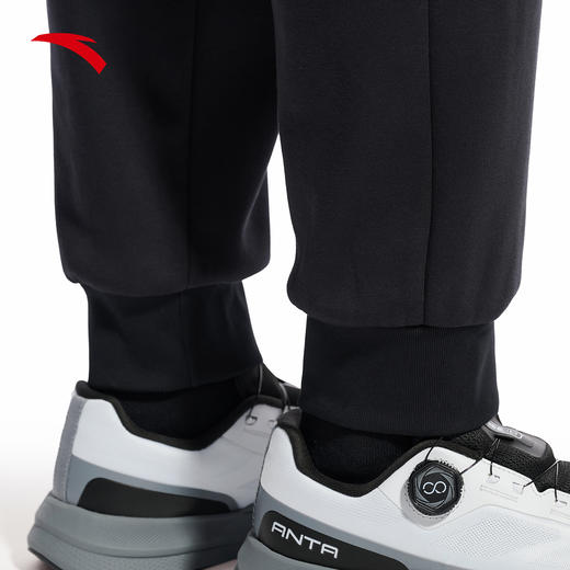 安踏加绒运动卫裤男冬季新款黑色针织裤健身跑步长裤子152547325N 商品图2