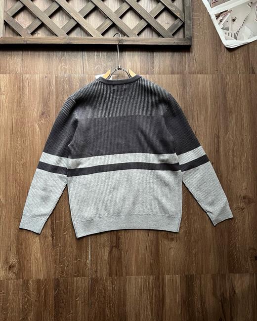 Hazzys哈吉斯秋季长袖圆领套头条纹撞色上衣保暖休闲通勤针织衫潮 商品图4