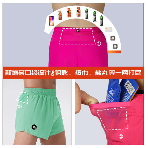 【新款上市】果凡2.5分平角内衬款运动服跑步专业运动装备果凡 商品图1