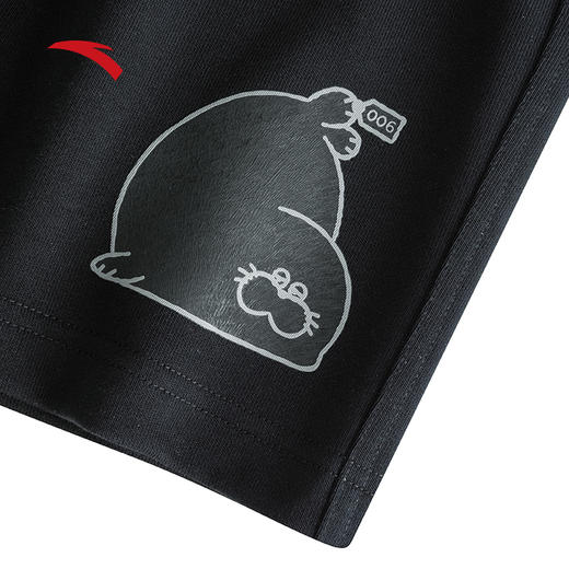 安踏海豹看看联名丨情侣针织短裤男女同款休闲五分裤172528309 商品图2