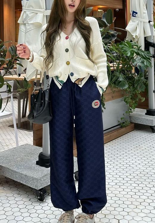 女款刺绣提花长裤la012 商品图3