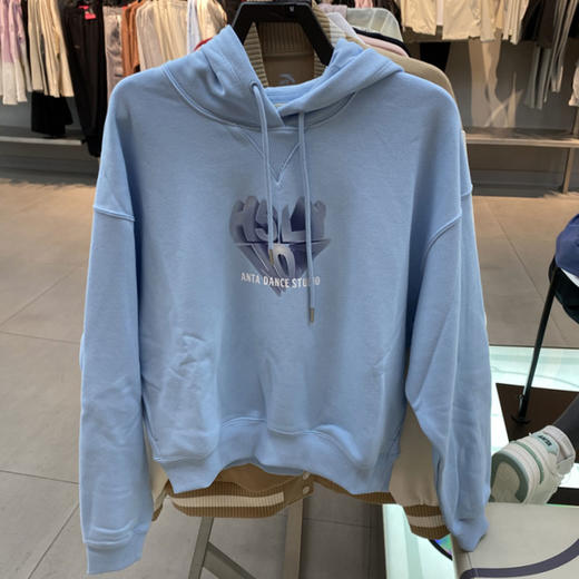 安踏宽松套头衫女运动上衣2024冬新款青春潮流连帽卫衣162448732S 商品图0