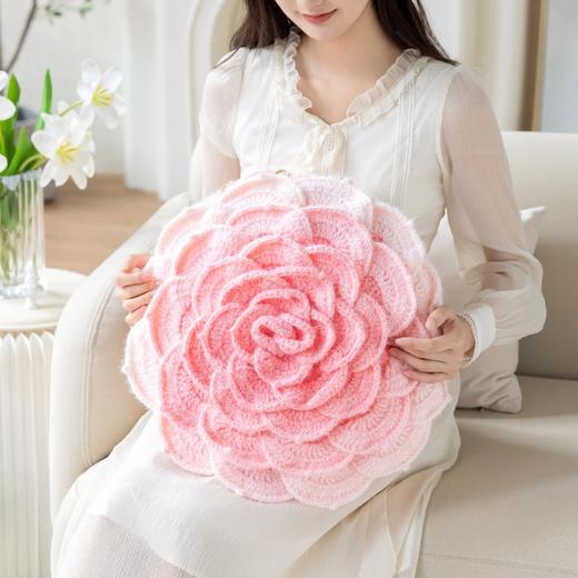 苏苏姐家渐变花朵抱枕套手工diy编织钩针梦羽毛线团自制抱枕材料包 商品图1