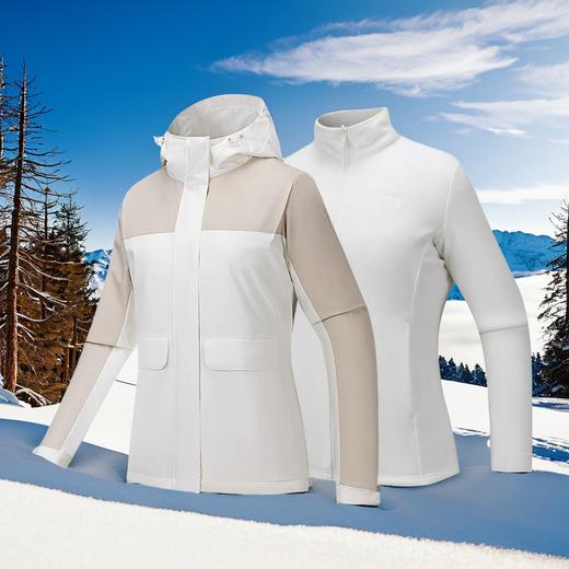 安踏抓绒内胆三合一外套女2025冬季新款夹克上衣两件套162547601 商品图2