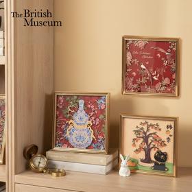 大英博物馆 东方梦境系列 双鹊传喜 福禄双全 盖亚·巴斯特系列 柿柿如意 木质叠雕装饰画摆件