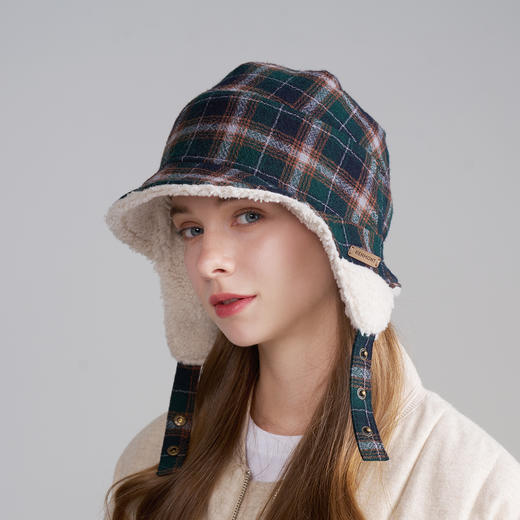 卡蒙绵羊毛格纹时尚保暖帽KM-5274 商品图2
