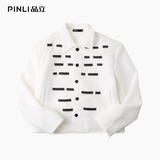PINLI品立2025秋冬新款撞色垫肩休闲夹克男潮牌翻领短款西服外套GD253104157 商品图4