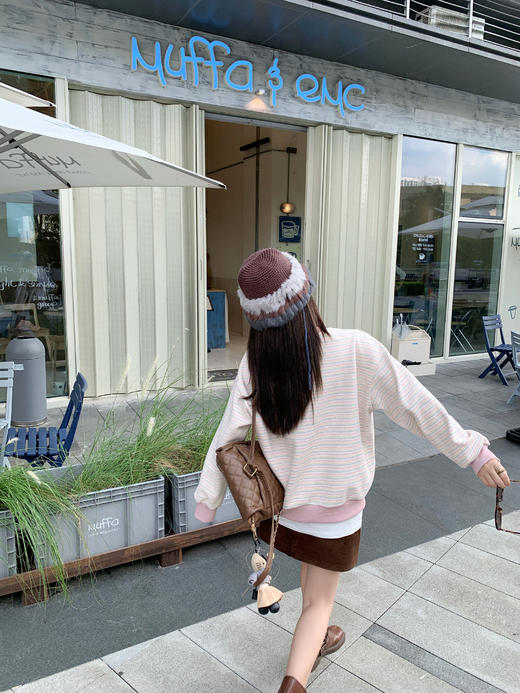 【169元任选2件】现货！粉色条纹印花卫衣 商品图11