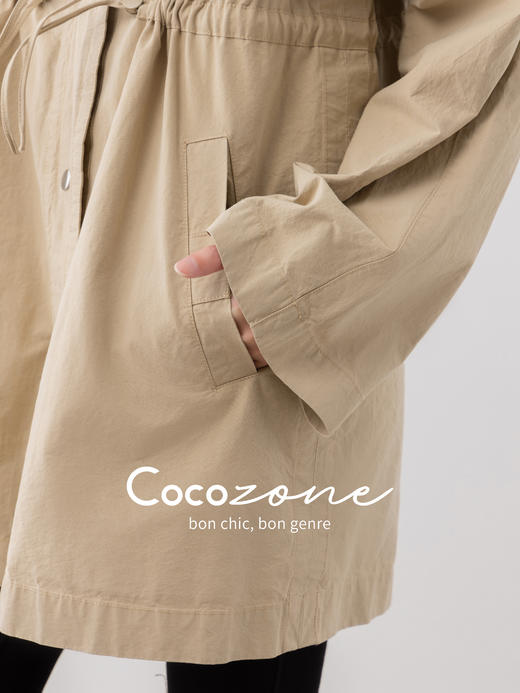 COCO ZONE 刘一一“山系风衣”100棉立领腰部抽绳外套 CD1A1050 商品图7