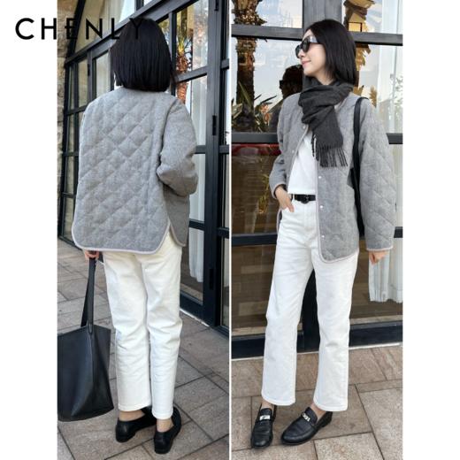 尘衣｜25F/W 羊毛呢华夫格廓形羽绒服 商品图0