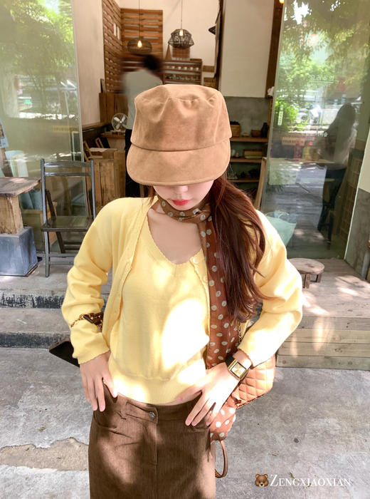 <曾小咸推荐> 现货秒杀！微信超特价！黄色毛衣开衫+吊带背心两件套 日常179.99 立减90 秒杀89.99！！ 商品图5