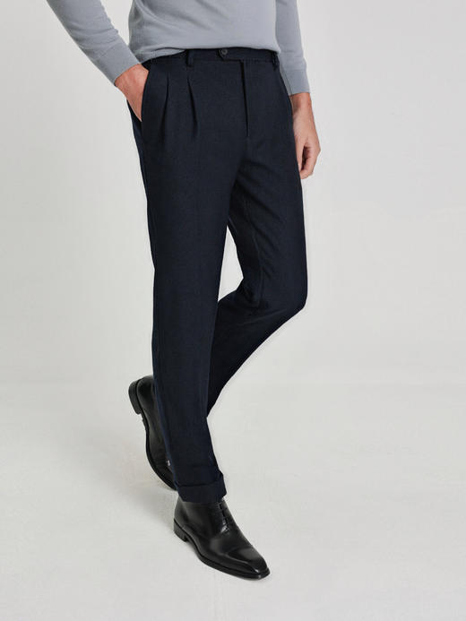 callisto藏青色绵羊毛西裤 商品图2