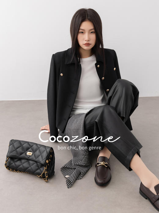 COCO ZONE 复古高级感松紧腰休闲裤显瘦直筒裤CC1C2326 商品图7