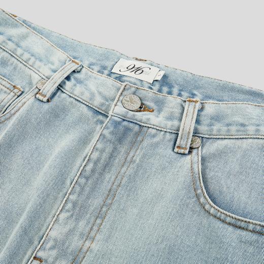 GOODBAI 916 logo洗色拼接微喇牛仔裤 商品图3