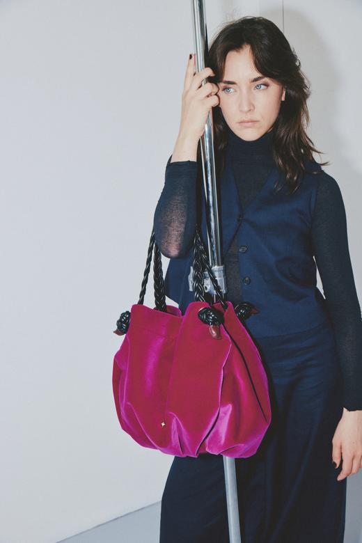 HERBERT LE GRAND CHOUCHOU VELOURS SILK - 玫红色/巧克力色 商品图0