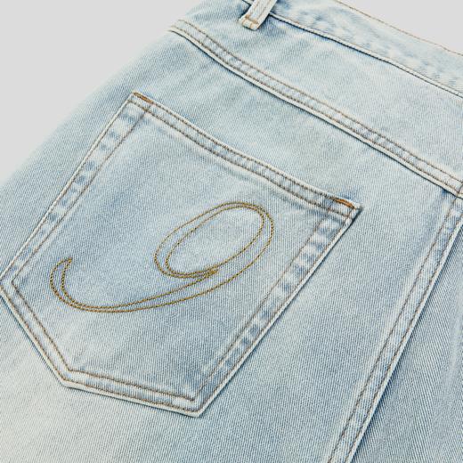 GOODBAI 916 logo洗色拼接微喇牛仔裤 商品图4