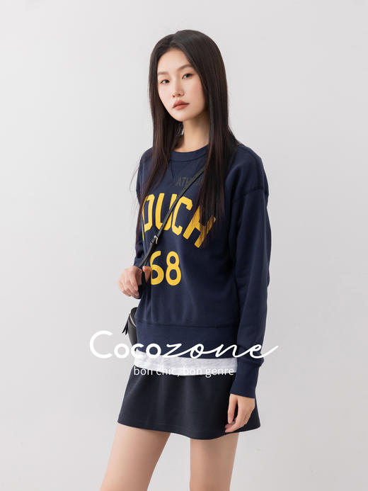 COCO ZONE 刘一一 “蓝珀卫衣”美式街头印花长袖卫衣 CD1A1149 商品图7