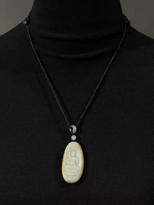 金沁白玉原石雕不动明王吊坠，顺丰包邮 商品图7