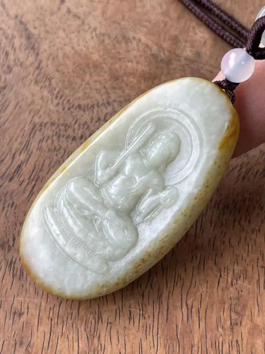 金沁白玉原石雕不动明王吊坠，顺丰包邮 商品图3