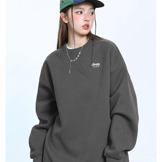 【320g重磅 触感柔软 时尚休闲】 吉普JEEP SPIRIT 多色百搭情侣卫衣（圆领/连帽款任选） 商品图5