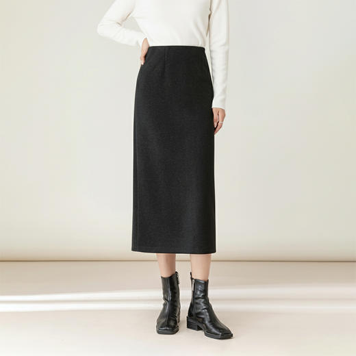 Grace&Glam 毛呢醋酸纸片人直筒半身裙 商品图9