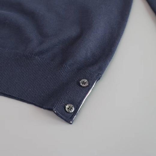 D110631新品胸前小狗刺绣袖臂色织四道杠针织毛衣情侣款 商品图9