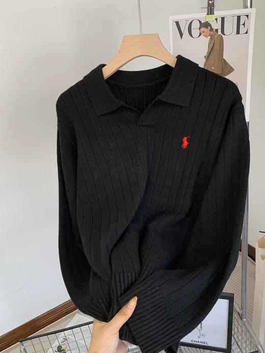 D110627精典老钱风复古Polo领针织衫毛衣女款 商品图13
