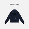 COCO ZONE 刘一一 时尚纯色连帽卫衣休闲百搭长袖上衣CC1C1745 商品缩略图3