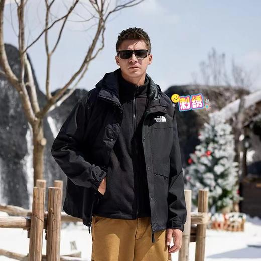 D110632冬季新款休闲撞色三合一冲锋衣外套男女同款 商品图8