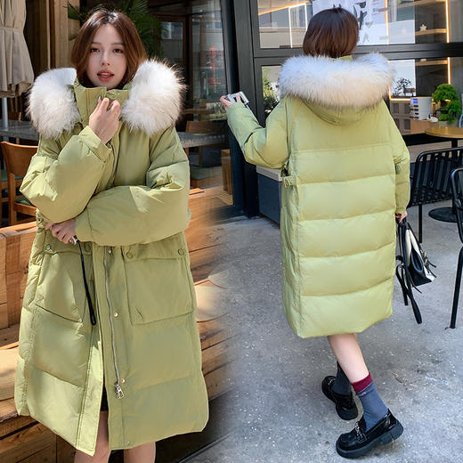 奢姿大码女装2025冬季胖妹妹时尚大毛领羽绒服气质保暖显瘦外套7354300242 商品图0