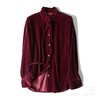 「断码清仓」酒红丝绒立领优雅显瘦衬衫ZFYY061 商品缩略图0