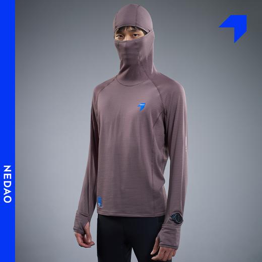 内道新品能量方格pro带帽长袖男士保暖透湿干爽户外运动跑步长袖 商品图3