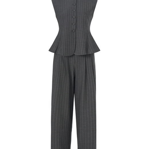 「高货wl」全新升级【铂金会员441/天猫599/差价158】(99425)洛诗琳2025秋冬通勤老钱风马甲上衣阔腿直筒裤两件套女 商品图2