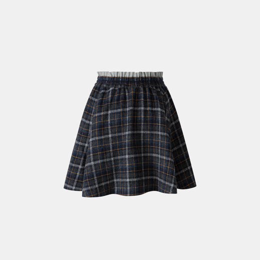 HERLIAN 2025年冬季新品女腰头拼接抽绳格纹半裙 商品图1