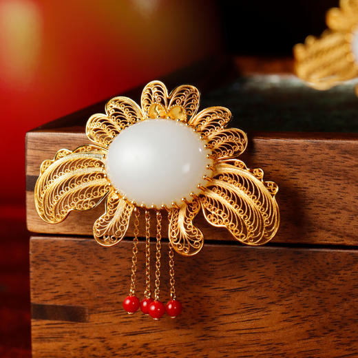 国色天骄/18K金山流水花丝系列首饰 商品图1