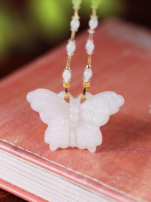 九紫离火/18K金蝴蝶项链小米链 商品图3