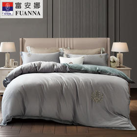 富安娜(FUANNA) 素绣床单四件套/云端·雅韵