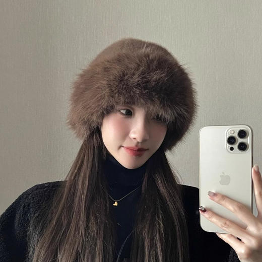 新款冬季帽子女秋冬加厚毛毛仿皮草渔夫帽保暖纯色百搭蒙古帽防风保暖帽子 商品图2