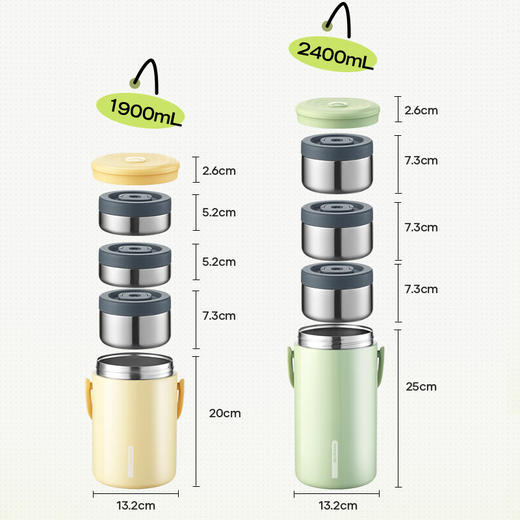 九阳保温提锅上班族女学生超长保温饭盒保温桶多层不锈钢便当餐盒 商品图10